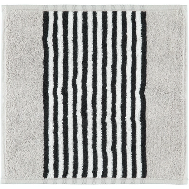 Gezichtsdoekje Cawö Black & White Stripes Silver (Set van 6)