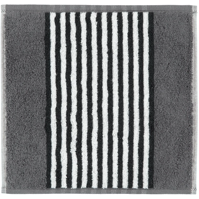 Gezichtsdoekje Cawö Black & White Stripes Anthracite (Set van 6)