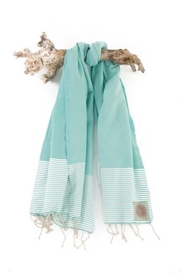 Fouta Call It Nid Abeille Fines Turquoise
