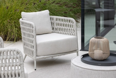 2024 Borek aluminium belt Rapallo lounge chair chalk white-taupe 6632