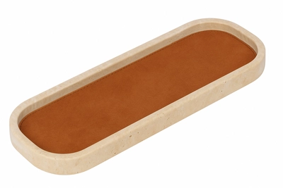 Valet Trays Giobagnara Polo Marble Stackable Mini Calfskin Suede Nut