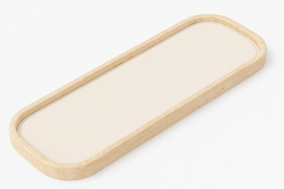 Valet Trays Giobagnara Polo Marble Stackable Large Calfskin Suede White