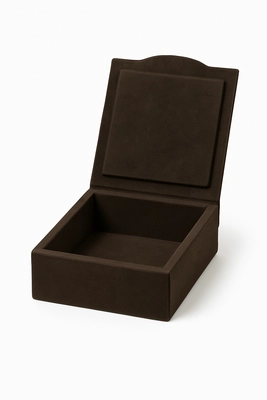 Trinket Box Giobagnara Luna Square Small Calfskin Suede Musk