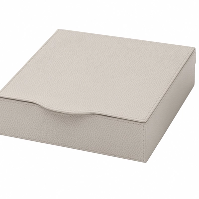 Trinket Box Giobagnara Luna Square Large Printed Calfskin Golf Stone