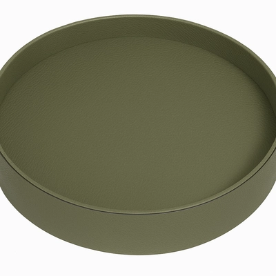 Tray Giobagnara Polo Round Small Printed Calfskin Golf Loden Green 25