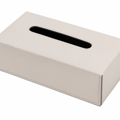 Tissuebox Giobagnara Ready Rectangular Printed Calfskin Golf Light Grey