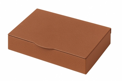 Shoe Care Box Giobagnara Luna Printed Calfskin Golf Tobacco