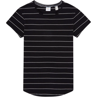 T-Shirt O'Neill Stripe Logo Schwarz Aop w/ Weiß Damen