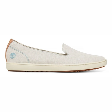Timberland Women's Mayport Canvas Slip On Stone Blue Canvas with Natural Tan
