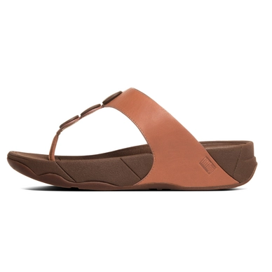 Slipper FitFlop Petra™ Leather Dark Tan