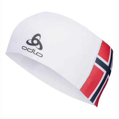Hoofdband Odlo Headband Competition Fan Warm White Norwegian Flag