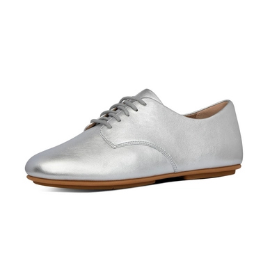 FitFlop Adeola Lace-Up Derby's Leather Silver Damen