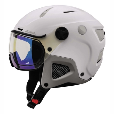Skihelm Alpina Attelas Visor VHM White Grey Matt