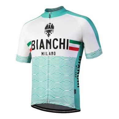 Fietsshirt Bianchi Milano Men Attone Celeste/Wit