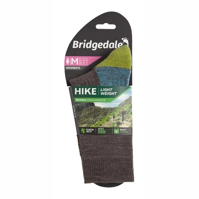Sok Bridgedale Women Hike Lightweight Merino Endurance Brown Lime