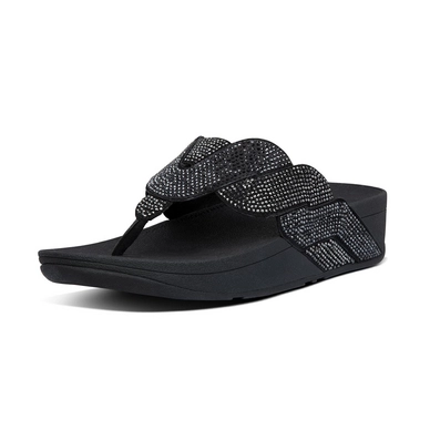 FitFlop Paisley Rope Toe Thongs All Black
