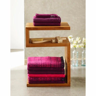 Douchelaken Esprit Bloki Black Aubergine Raspberry