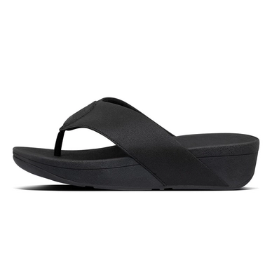 FitFlop Demelza Logo Shimmer Toe Thongs All Black