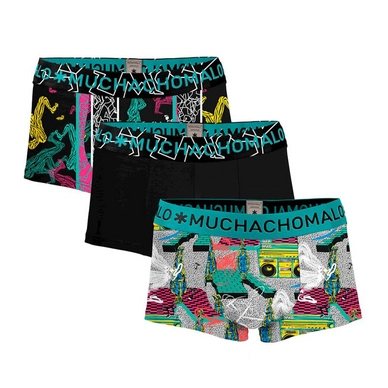 Boxershort Muchachomalo Trunk Boom Bap Print Print Black Herren (3-teilig)