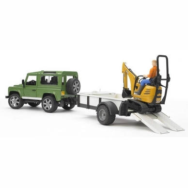 Bruder Landrover Defender Met Aanhanger 02593