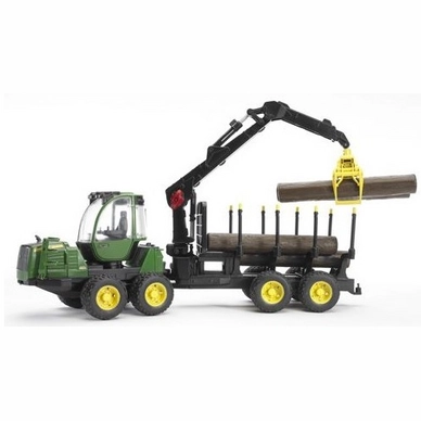 Bruder John Deere 1210E Bosbouw Tractor Boomstammen 02133