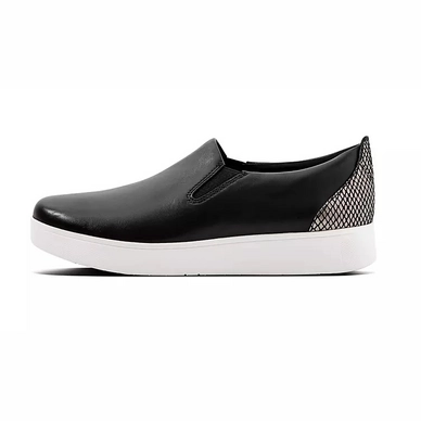 FitFlop Women Sania Exotic Back Tab Embossed Skate Black Mix