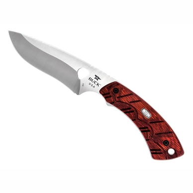 Hunting Knife Buck Open Season Fixed Skinner Redwood