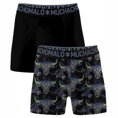 Caleçon Muchachomalo Men Bull short print/solid Print/Black (Lot de 2)