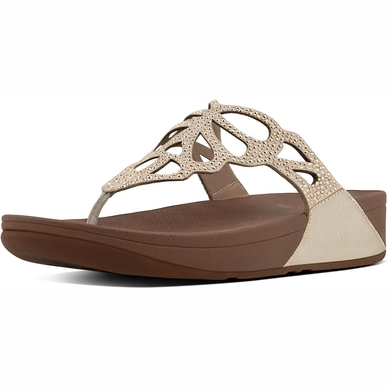 FitFlop Women Bumble Crystal Toe Post Gold