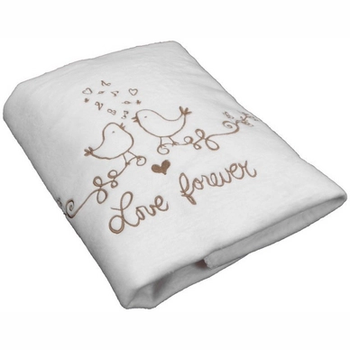 Babydeken Anel Lovely Birds Taupe Katoen