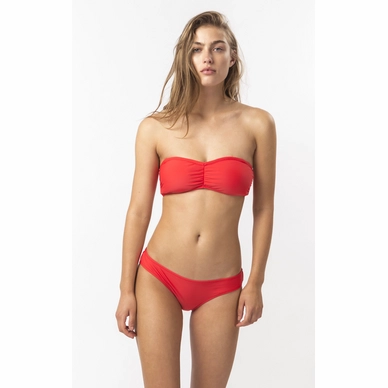 Bikini Barts Womens Solid Bandeau Red