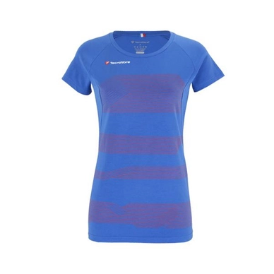 Tennisshirt Tecnifibre Women F1 Stretch Blau Damen