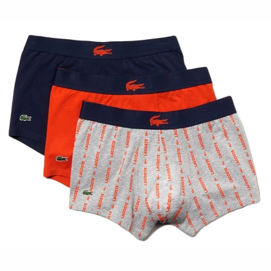 Boxershort Lacoste Men Casual Gevlamd Grijs / Rood / Navy Blauw (Set van 3)