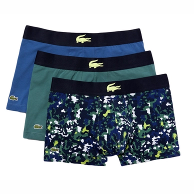 Boxershort Lacoste Men Casual Idaho Green Print Blue (Set van 3)