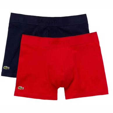 Boxershort Lacoste Men Pique Navy Blauw / Rood (Set van 2)