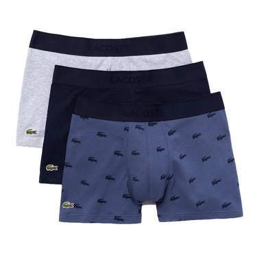 Boxershort Lacoste Men Pique Vaderdag Blauw / Navy Blauw / Gevlamd Grijs (Set van 3)