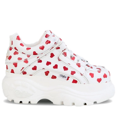 Sneaker Buffalo 1339-14 2.0 White Red Hearts Nappa Leather