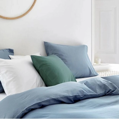 Bettwäsche Yumeko Faded Blue Mako-Satin