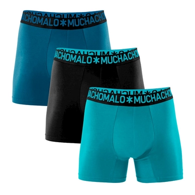 Boxershorts Muchachomalo Men Solid Light Blue Black Blue (3-delig)