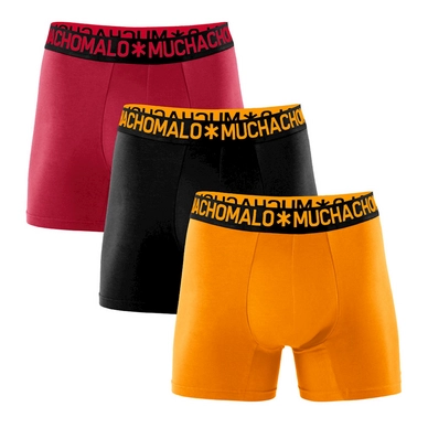 Boxershorts Muchachomalo Men Solid Orange Black Red (3-delig)