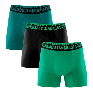 Boxershorts Muchachomalo Men Solid Green Black Petrol (3-delig)