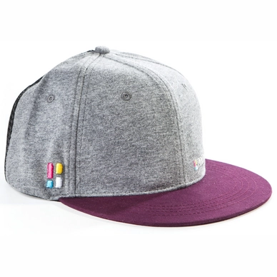 Cap Poederbaas Men Snapback Emblem Gray Burgundy