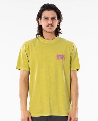 T-Shirt Rip Curl Men Mind Wave Logo Tee Washed Lime