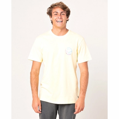 T-Shirt Rip Curl Hommes Wetty Party SS Tee Pale Yellow