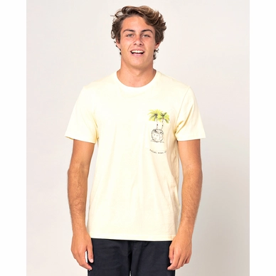 T-Shirt Rip Curl In Da Pocket Tee Pale Yellow Herren