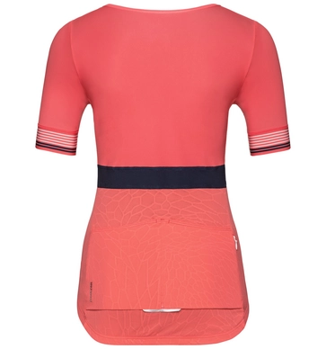 Fietsshirt Odlo Womens Stand-Up Collar S/S 1/2 Zip Ceramicool X Dubarry