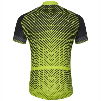 Fietsshirt Odlo Mens Stand-Up Collar S/S Full Zip Fujin Print Acid Lime Black