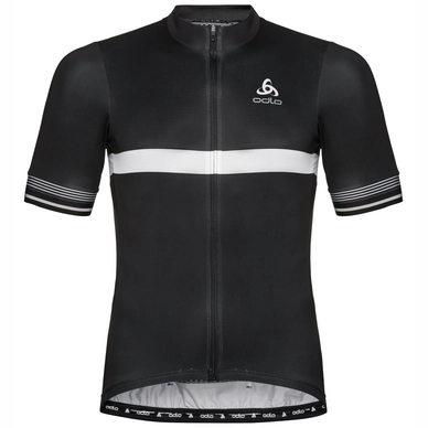Cycling Jersey Odlo Men Stand-Up Collar S/S Full Zip Fujin Ceram Black
