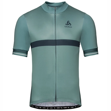 Cycling Jersey Odlo Men Stand-Up Collar S/S Full Zip Fujin Ceram Arctic
