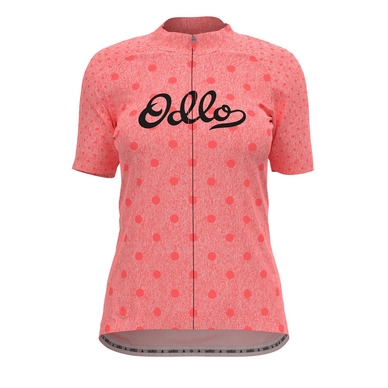 Maillot de Cyclisme  Odlo Women Stand-Up Collar S/S Full Zip Element Siesta Graphic